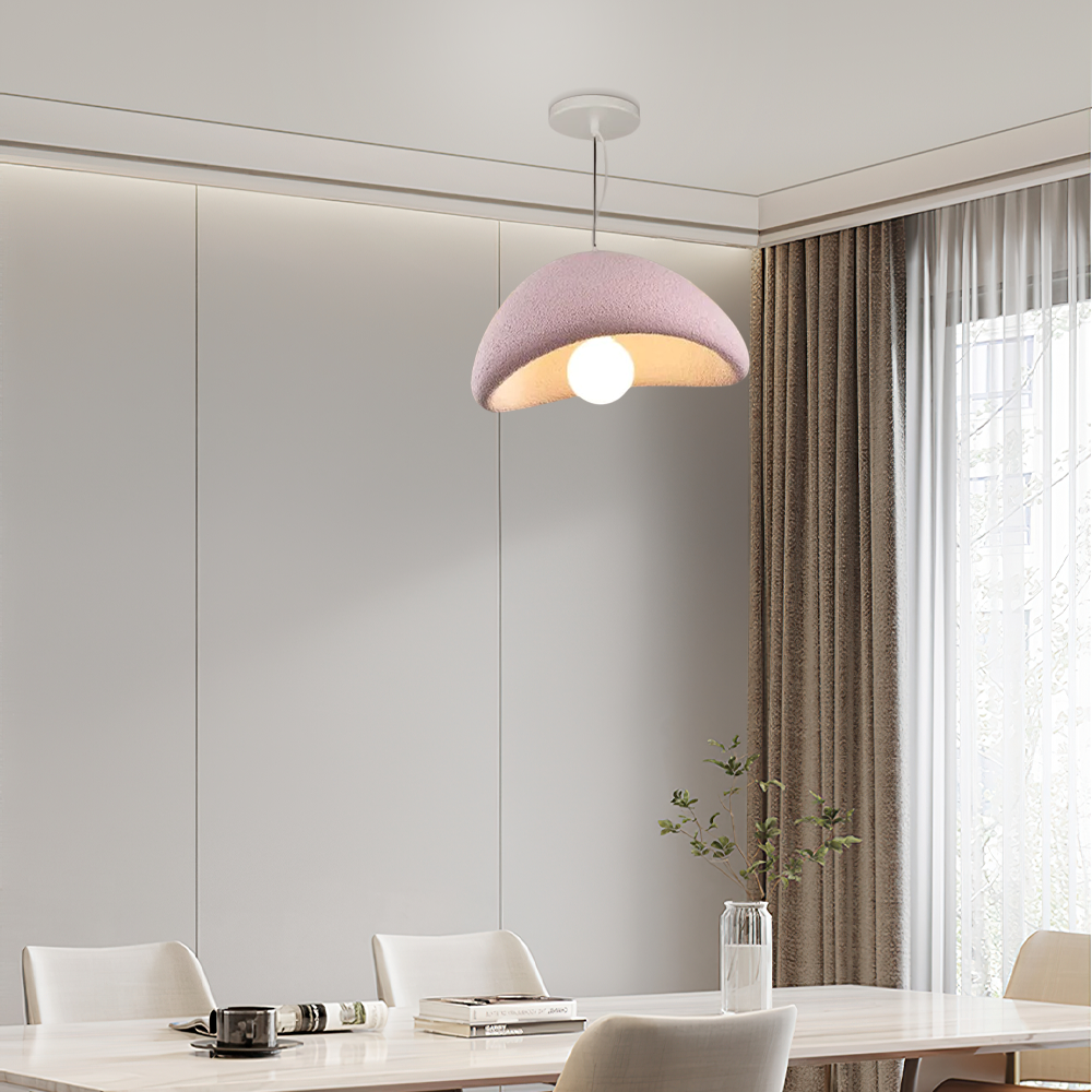 Art Deco Pink Pendant Light — Bread Shape Dining Room